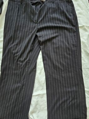 Calvin Klein Wide Leg Black Pinstripe Trousers  Size 22W